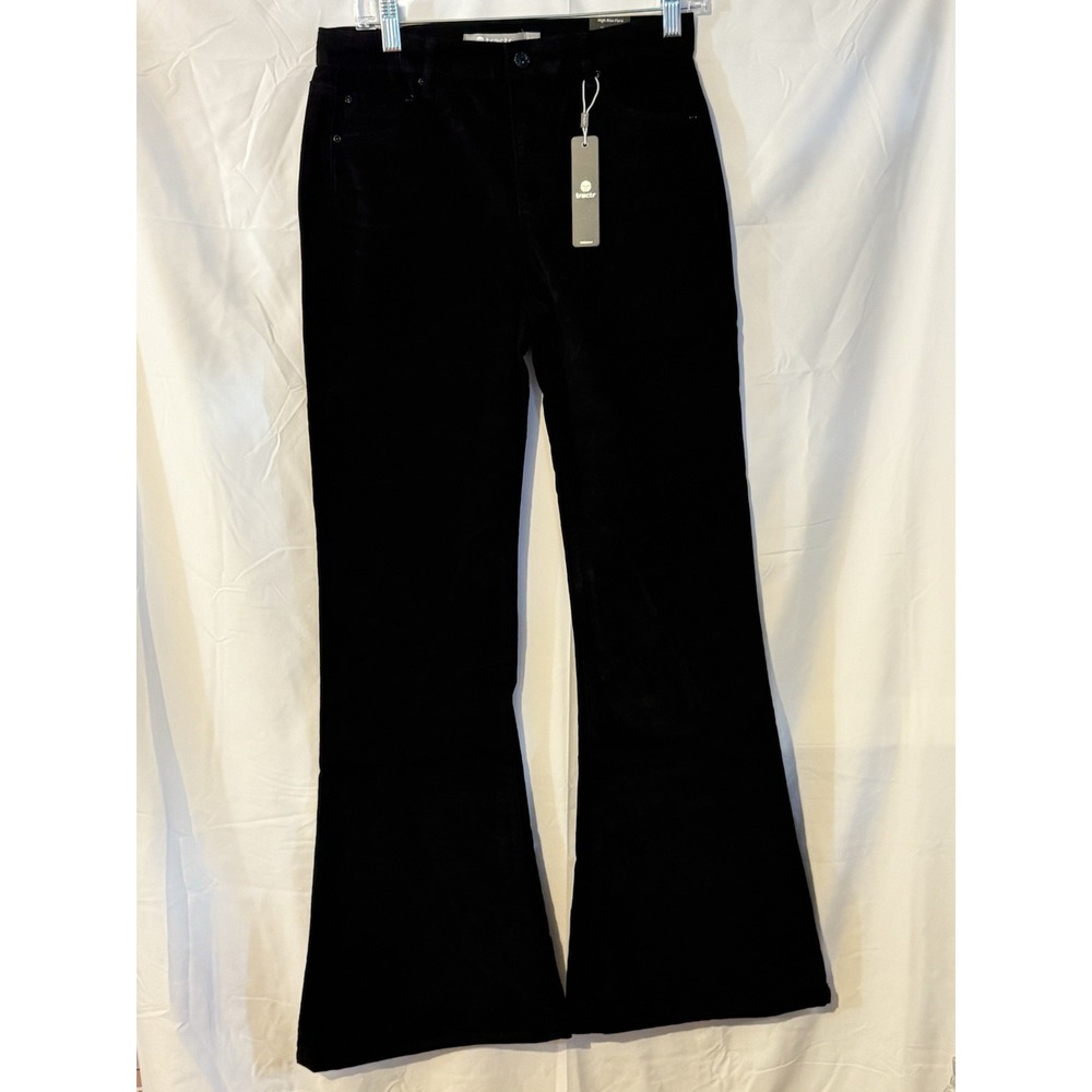 Tractr Jeans Womens 6/28 Black Pants Slim Fit High Rise Flare